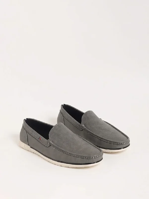 Women's embroidered ethnic pants Ripped women jeans for a rebellious and fashion - forward style SOLEPLAY Grey Slip-On Casual Loafers