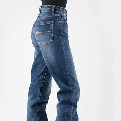 Women's pants with stretch panels Light - wash women jeans for a fresh and summery appearance Stetson Women's No. 915 High Rise Straight Jean