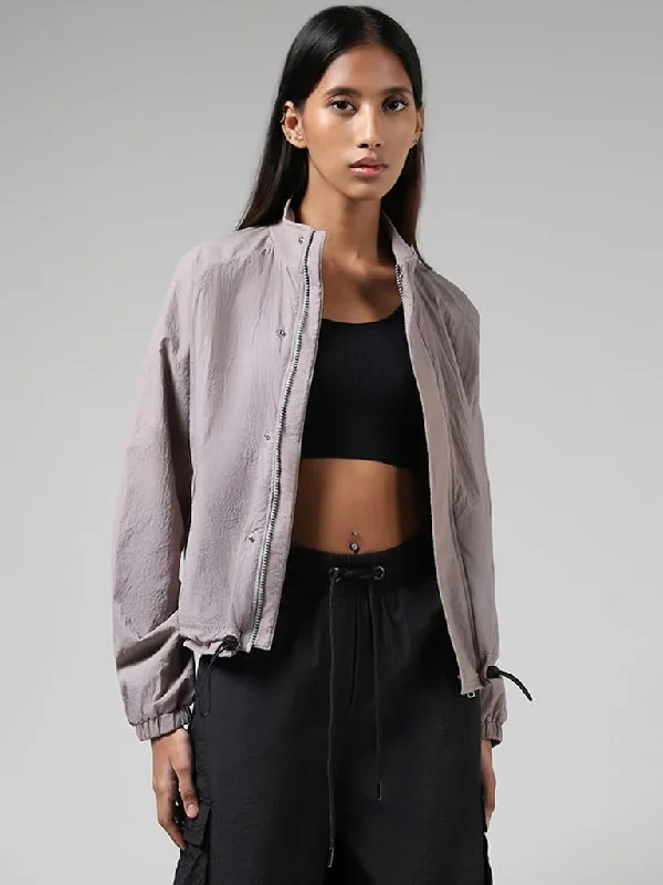 Women's expensive designer pants Dark - wash women jeans for a sophisticated and slimming effect Studiofit Lilac Snap-Buttoned & Zipper Jacket