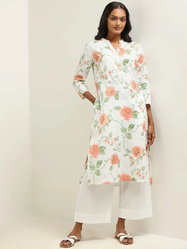 Women's belt - looped work pants Stretch women jeans for enhanced mobility and comfort Utsa Off-White Floral Kurta Women's belt - looped work pants Stretch women jeans for enhanced mobility and comfort Utsa Off-White Floral Kurta