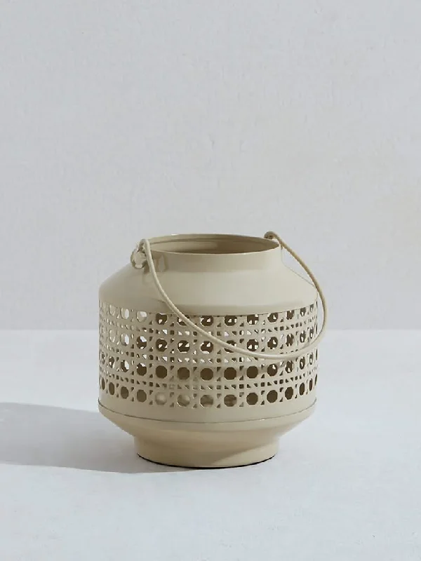 Women's pleated office pants Dark - wash women jeans for a sophisticated and slimming effect Westside Home Beige Fretwork Lantern Candle Stand