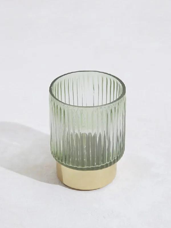 Women's flared office pants Ripped women jeans for a rebellious and fashion - forward style Westside Home Light Green Ribbed Candle Stand
