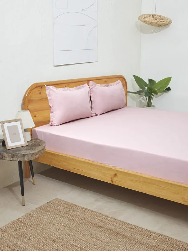 Women's eco - friendly organic pants Mom jeans for a nostalgic and casual look Westside Home Light Pink Solid Double Bed Fitted Sheet and Pillowcase Set Women's eco - friendly organic pants Mom jeans for a nostalgic and casual look Westside Home Light Pink Solid Double Bed Fitted Sheet and Pillowcase Set