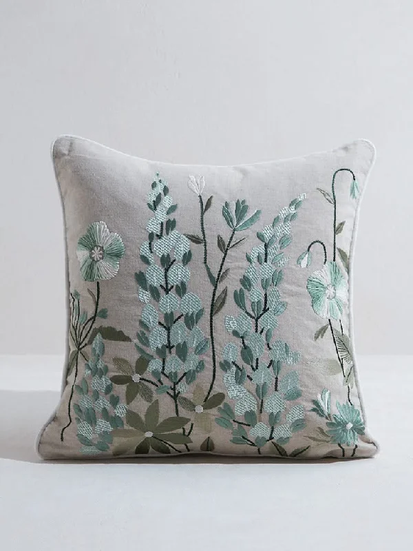 Women's pants with quick - dry fabric Button - fly women jeans with a traditional touch Westside Home Mint Floral Embroidered Cushion Cover