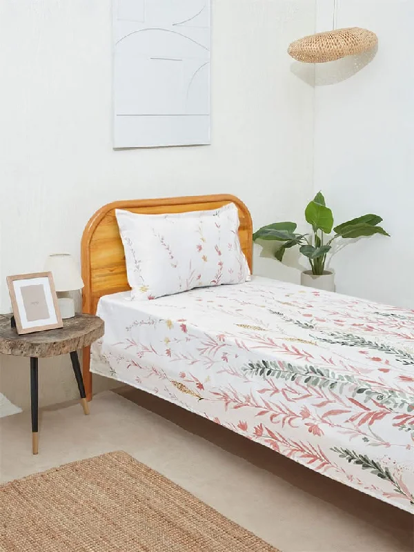 Women's designer brand pants High - rise flare women jeans for a 70s - inspired look Westside Home Pink Floral Design Single Bed Flat Sheet and Pillowcase Set