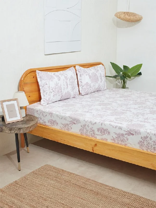 Women's eco - friendly organic pants Mom jeans for a nostalgic and casual look Westside Home Violet Toile Design King Bed Flat Sheet and Pillowcase Set