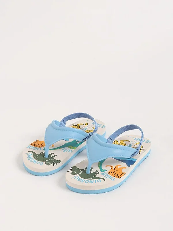 Women's drawstring athletic pants High - rise flare women jeans for a 70s - inspired look Yellow Blue Dino Flip-Flop
