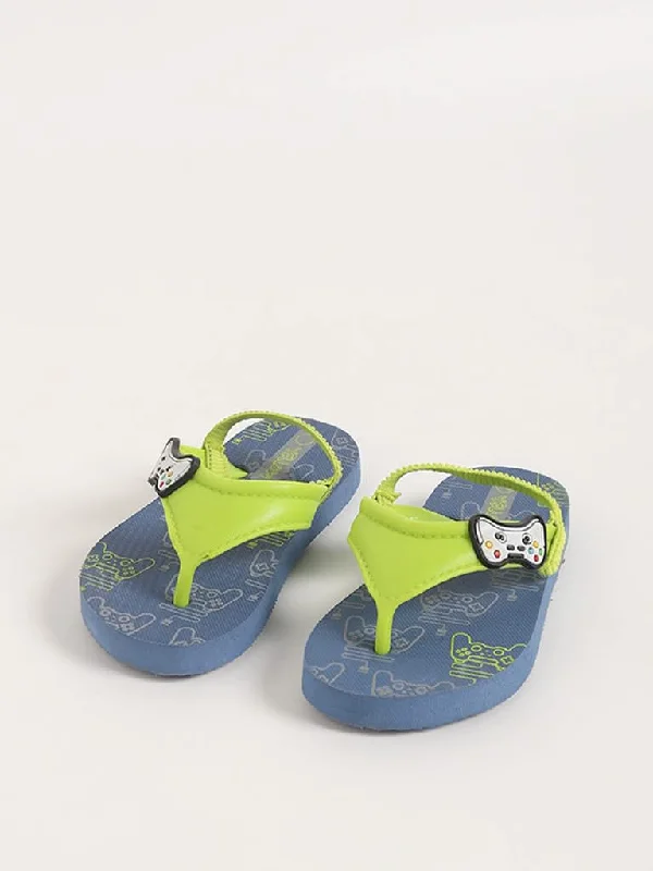 Women's pants with anti - odor properties Stretch women jeans for enhanced mobility and comfort Yellow Blue Printed Flip-Flop