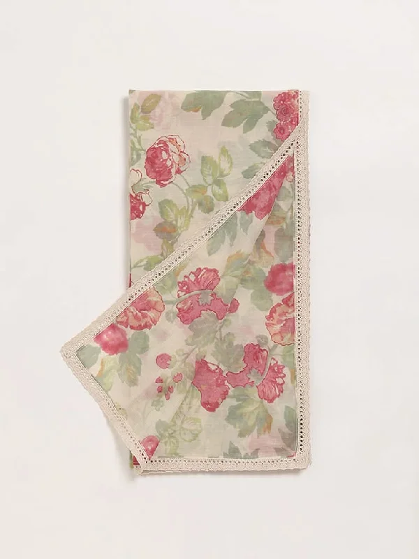 Women's low - rise denim pants Distressed women jeans for a trendy and edgy look Zuba Off-White Floral Cotton Blend Dupatta Women's low - rise denim pants Distressed women jeans for a trendy and edgy look Zuba Off-White Floral Cotton Blend Dupatta